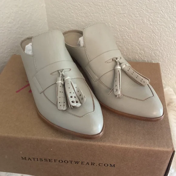 Women’s NWT MATISSE Ivory Leather Mules Shoes from Nordstrom size 7.5 - Picture 10 of 12